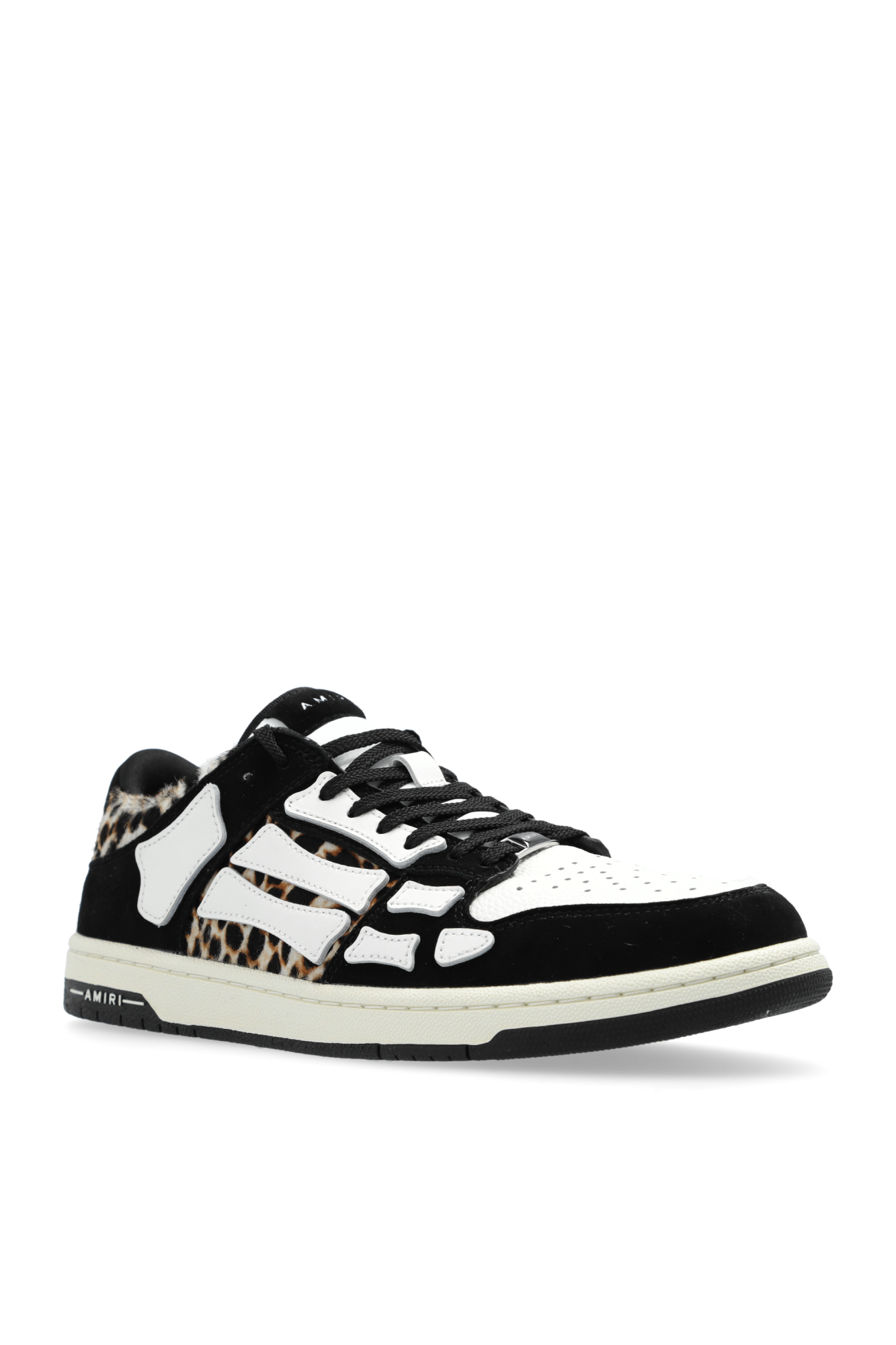 【AMIRI】ブラック＆ホワイト Leopard Skel-Top スニーカー Leopard Skel Top Low leather sneakers in multicoloured